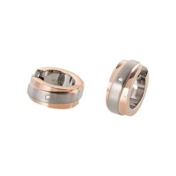 Damen Creolen, Titan mit 2 Brillanten, zus. ca. 0,01 Karat
