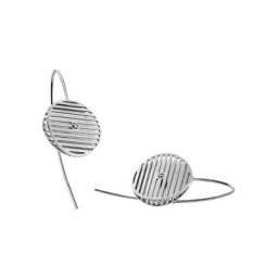 Damen Ohrhaken, Edelstahl mit 2 Diamanten, zus. ca. 0,005 Karat