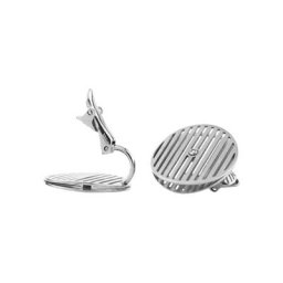 Damen Ohrclips, Edelstahl mit 2 Diamanten, zus. ca. 0,005 Karat