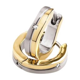 Damen Creolen ""0563-04"", Titan mit 2 Diamanten, zus. ca. 0,01 Karat