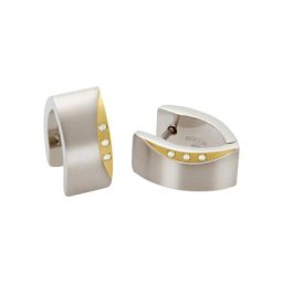Damen Creolen ""05002-04"", Titan mit 6 Brillianten, zus. ca. 0,03 Karat