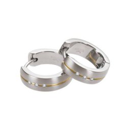 Damen Creolen, Titan mit 6 Diamanten, zus. ca. 0,03 Karat