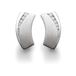 Damen Ohrstecker mit Zirkonia, 925er Silber