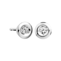 Damen Ohrstecker, 375er Weißgold mit 2 Diamanten, zus. ca. 0,04 Karat