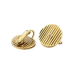 Damen Ohrclips, Edelstahl mit 2 Diamanten, zus. ca. 0,005 Karat