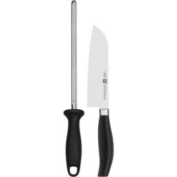 Messer-Set ""Five Star"", Santokumesser und Messerschärfer