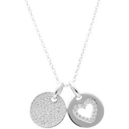 Damen Kette mit 2 Anhängern, 925er Silber