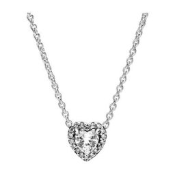 Damen Kette mit Anhänger ""Elevated Heart 398425C01"", 925er Silber