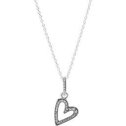 Damen Kette mit Anhänger Freihand-Herz ""398688C01"", 925er Silber