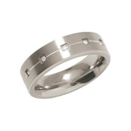 Damen Ring, Titan mit 5 Diamanten, zus. ca. 0,025 Karat