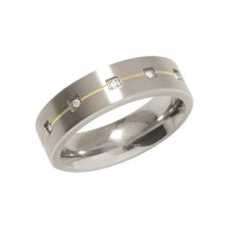 Damen Ring, Titan mit 5 Diamanten, zus. ca. 0,25 Karat