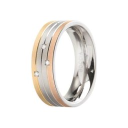 Damen Ring, Titan mit 3 Diamanten, zus. ca. 0,015 Karat