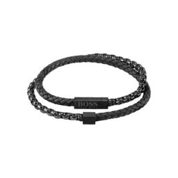 Herren Armband ""Blended"", Leder/Edelstahl