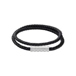 Herren Armband ""Wrapped & Braided 35000093"", Leder/Edelstahl