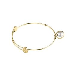 Armreif ""Crystal Pearl"", Edelstahl