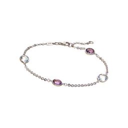 Damen Armband, 925er Silber mit Amethyst und Blautopas