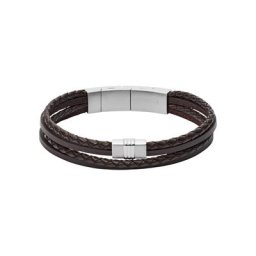 Herren Armband ""Vintage Casual JF02934040"", Edelstahl/Leder