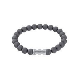 Herren Armband ""35000105"", Hämatit/Edelstahl
