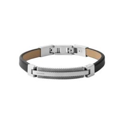 Herren Armband, Leder/Edelstahl