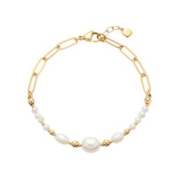 Damen Armband ""Inka"", Edelstahl mit Süßwasser-Zuchtperlen
