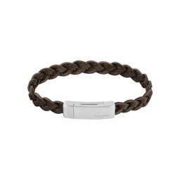 Herren Armband ""Wrapped & Braided 35000131"", Leder/Edelstahl