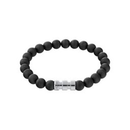 Herren Armband ""Beaded 35000104"", Edelstahl mit Onyx