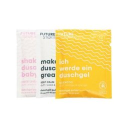 FUTURE STORIES Körperpflege Duschgel Mango & Wald & Kokos Duschgel Pulver Refill Duschgel Pulver Mango & Orange 20 g + Duschgel Pulver Kokos & Tonka 20 g + Duschgel Pulver Wald & Wellness 20 g 1 Stk.