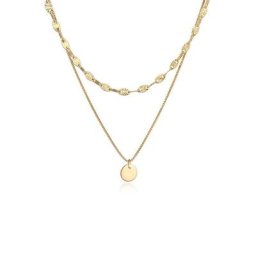 Elli Premium Gliederkette Layer Panzer Plättchen Stern Finish 925 Silber