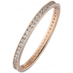 JOBO Fingerring, schmal 333 Roségold mit Zirkonia rundum