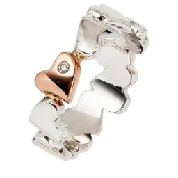 JOBO Diamantring Herz-Ring mit Diamant, 585 Gold bicolor