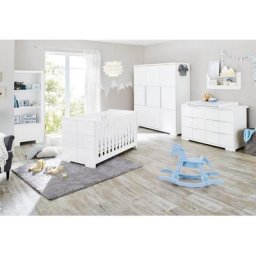 Pinolino® Babyzimmer-Komplettset Polar, (Set, 3-St., Kinderbett, Schrank, Wickelkommode), extrabreit groß, mit Kinderbett, Schrank und Wickelkommode