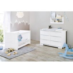 Pinolino® Babymöbel-Set Polar, (Spar-Set, 2-St., Kinderbett, Wickelkommode), extrabreit, mit Kinderbett und Wickelkommode