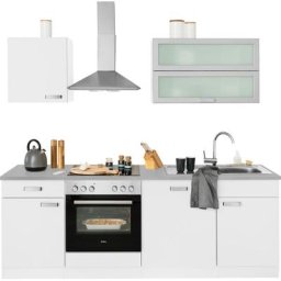 wiho Küchen Küchenzeile Husum, mit E-Geräten, Breite 220 cm