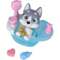 SIMBA Spielfigur Pamper Petz Husky, mit Badewanne