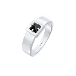 KUZZOI KUZZOI Ring Herren Bandring Solitär Onyx Pyramide 925 Silber Ringe