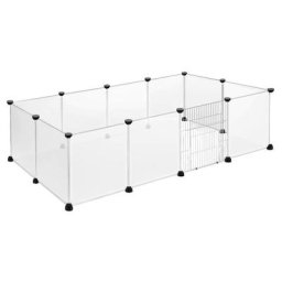 145x75x48cm Freigehege Kaninchen Haustier aus Kunststoff Gittergehege mit Tür Meerschweinchen