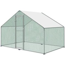 Aufun - Hühnerhaus Outdoor Hühnerstall Dach Geflügelstall, Verzinkter Stahl Kleintierstall
