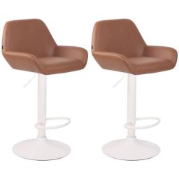 CLP - 2er Set Barhocker Braga Kunstleder weiß