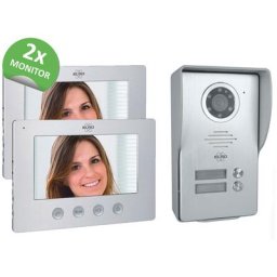 2 Familien Video Türsprechanlage mit 2x 7 Innenmonitor, Außenstelle mit Kamera