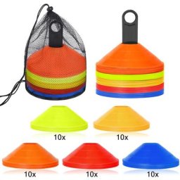 Markierungshütchen Set 50PCS Fussball Hütchen, Trainingszubehör, Markierungskegel Geeignet für