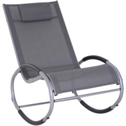 Schaukelstuhl Schaukelliege Gartenliege Schwungliege mit Kopfkissen wetterfest Aluminium +