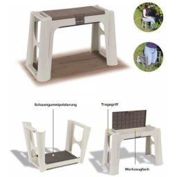2in1 Hocker Kniekissen Kniebank Garten Bank Sitzhocker Gartenkniebank Stauraum