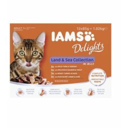 Delights Katzennassfutter Land & See Collection in Gelee 12 x 85 g Nassfutter - Iams
