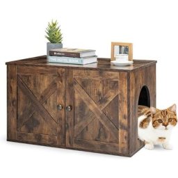 Katzenhaus Katzentoilette mit 2 Türen & Eingang, Katzenschrank, Katzenklo Schrank Katzenhöhle, für