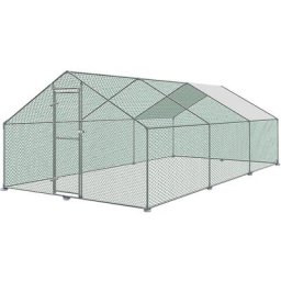 Aufun - Hühnerhaus Outdoor Hühnerstall Dach Geflügelstall, Verzinkter Stahl Kleintierstall