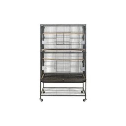 Vogelvoliere Papageienkäfig groß Vogelkäfig mit Rollen 79cm x 51.8 cm x 132cm Metall Vogelhaus für