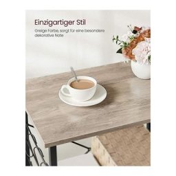 Vasagle Küchenregal auf Rollen, Servierwagen mit 3 Regalböden, Mikrowellenregal, für Minibackofen,