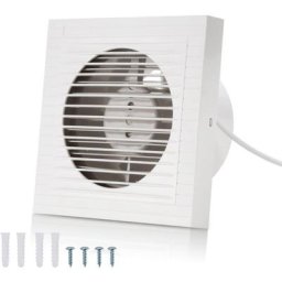 Badlüfter Wandlüfter Mit Rückflussleitblech Ventilator Rohrlüfter 100mm - Weiß - Swanew