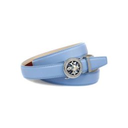Anthoni Crown Ledergürtel in hellblau mit Kristall-Glas-Schnalle
