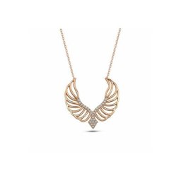 dKeniz Kette mit Anhänger 925/- Sterling Silber rosévergoldet Modern Design Silberkette